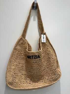 Aritzia Sorbetto Raffia Tote Bag